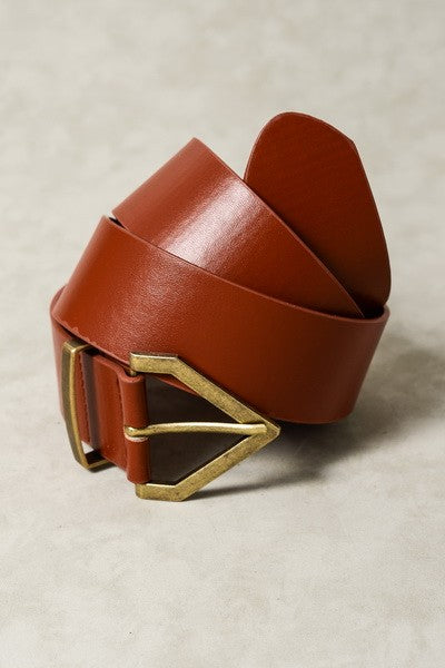 Diamond Pointed Buckle Belt | Brown