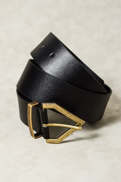 Diamond Pointed Buckle Belt | Black