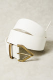 Diamond Pointed Buckle Belt | White
