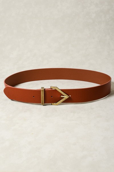 Diamond Pointed Buckle Belt | Brown