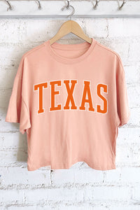 Texas Puff Midi Crop Tee | Peach