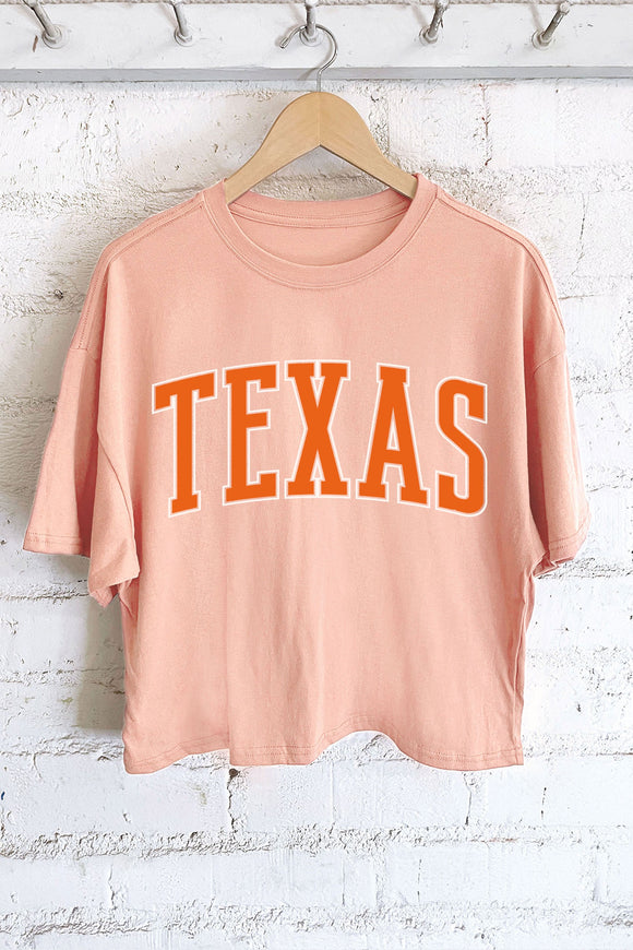 Texas Puff Midi Crop Tee | Peach