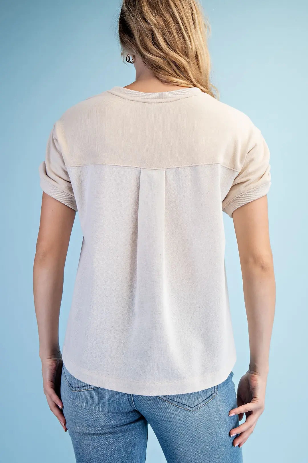 Ruched Short Sleeve Top | Stone