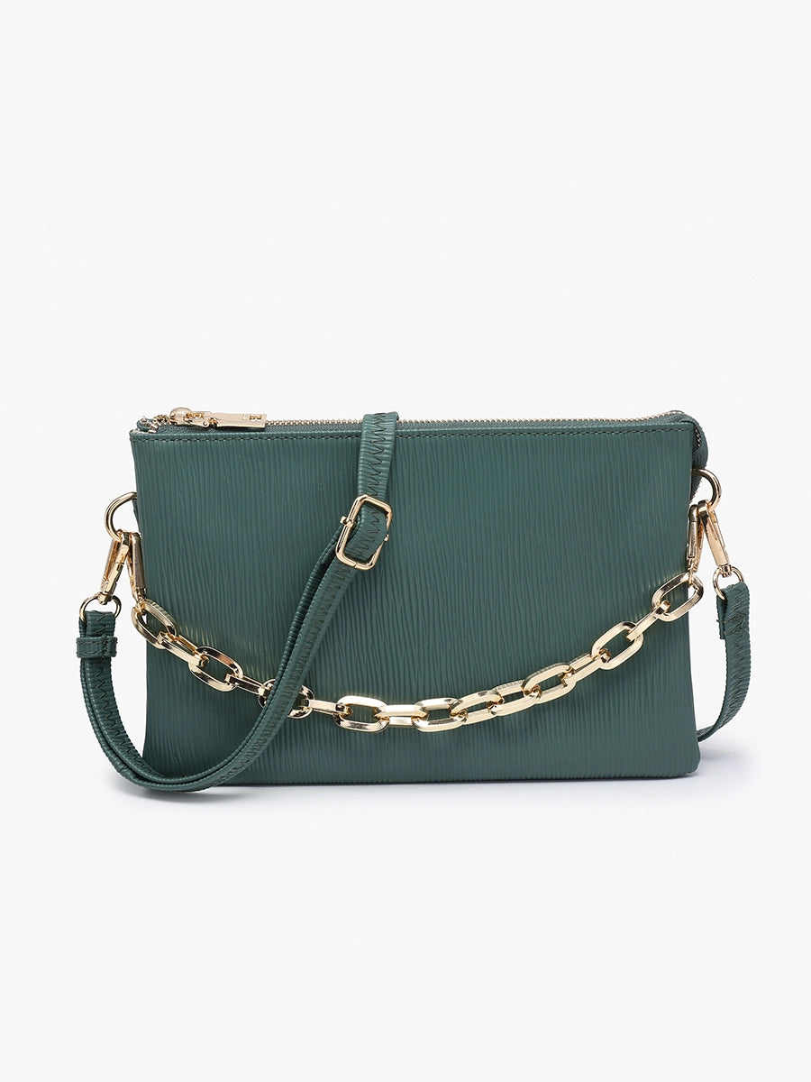 Izzy Textured Vegan Leather Crossbody Bag | Teal
