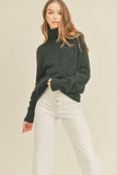 Fuzzy Turtleneck Sweater | Black