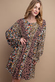Leopard+Floral Mix Dress | Black