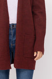 Open Front Mossy Cardigan | Burgundy