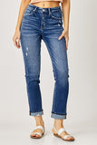 Risen Jeans | Mid Rise Cuffed Straight