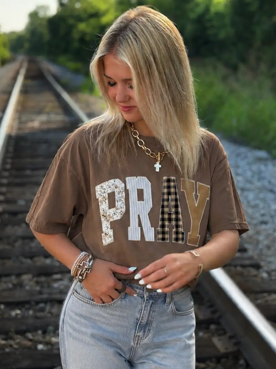 PRAY Multi Fabric Tee | Espresso