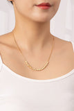 Flat Round Beaded Short Necklace | Gold