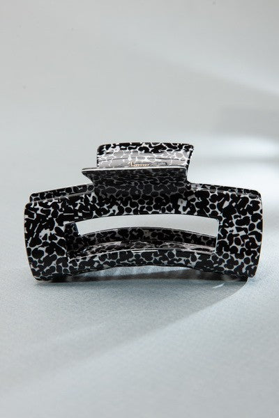Jumbo Rectangle Speckled Hair Claw | Black