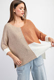 Colorblock Knit Sweater | Oatmeal