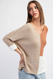 Colorblock Knit Sweater | Oatmeal