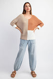 Colorblock Knit Sweater | Oatmeal