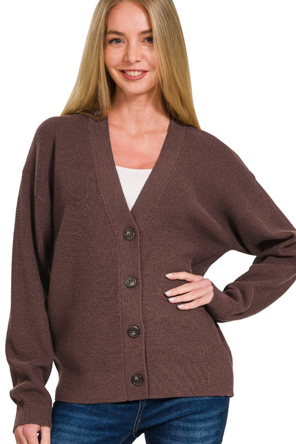 Button Down Sweater Cardigan | Mahogany