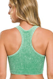 Washed Out Ribbed Racerback Brami | Kelly Green