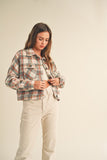 Plaid Front Pocket Short Jacket | Blush Mix