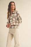 Plaid Front Pocket Short Jacket | Blush Mix