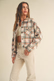 Plaid Front Pocket Short Jacket | Blush Mix