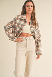 Plaid Front Pocket Short Jacket | Blush Mix