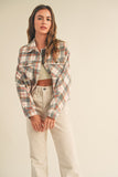 Plaid Front Pocket Short Jacket | Blush Mix