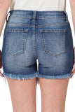 Zenana Mid Rise Frayed Denim Shorts | Medium