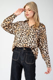 Leopard Button Front Top | Brown Mix