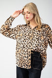 Leopard Button Front Top | Brown Mix