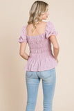 Ruched Ditsy Floral Smocked Top | Dusty Rose