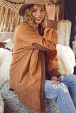 Oversized Fleece Shacket | Camel