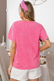 MOM Smiley Patch Mineral Wash Top | Pink