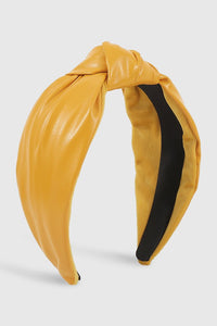 Vegan Leather Knot Headband | Yellow