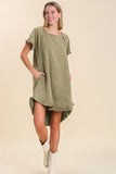 Hi/Low Denim Scoop Dress | Olive