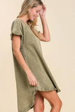 Hi/Low Denim Scoop Dress | Olive