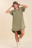 Hi/Low Denim Scoop Dress | Olive