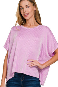 Ribbed Boxy Top | Mauve