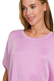 Ribbed Boxy Top | Mauve