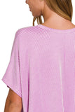 Ribbed Boxy Top | Mauve