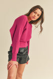 Dolman Sleeve Knit Sweater Top | Fuchsia