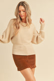 Dolman Sleeve Knit Sweater Top | Beige