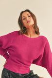 Dolman Sleeve Knit Sweater Top | Fuchsia