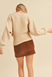 Dolman Sleeve Knit Sweater Top | Beige