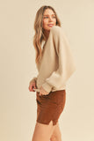 Dolman Sleeve Knit Sweater Top | Beige