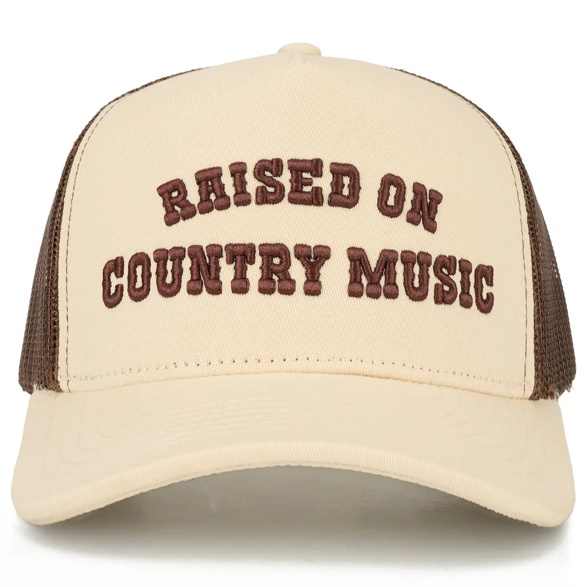 Raised On Country Music Trucker Cap | Brown