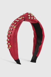 Rhinestone Star Shiny Knot Headband | Red