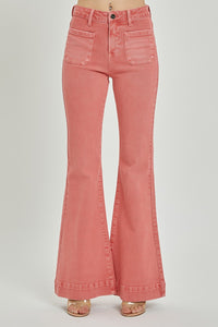 Risen Jeans | High Rise Patch Pocket Peach Blossom