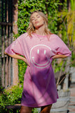 Smiley Tee Dress | Washed Pink