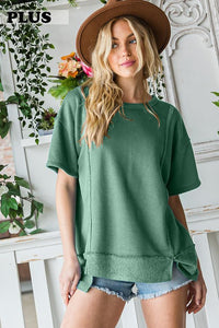 Seam Detail Relaxed Top | Olive