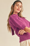 Mock Neck Tie Back Sweater Top | Orchid