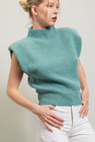 Cap Sleeve Sweater Top | Sage